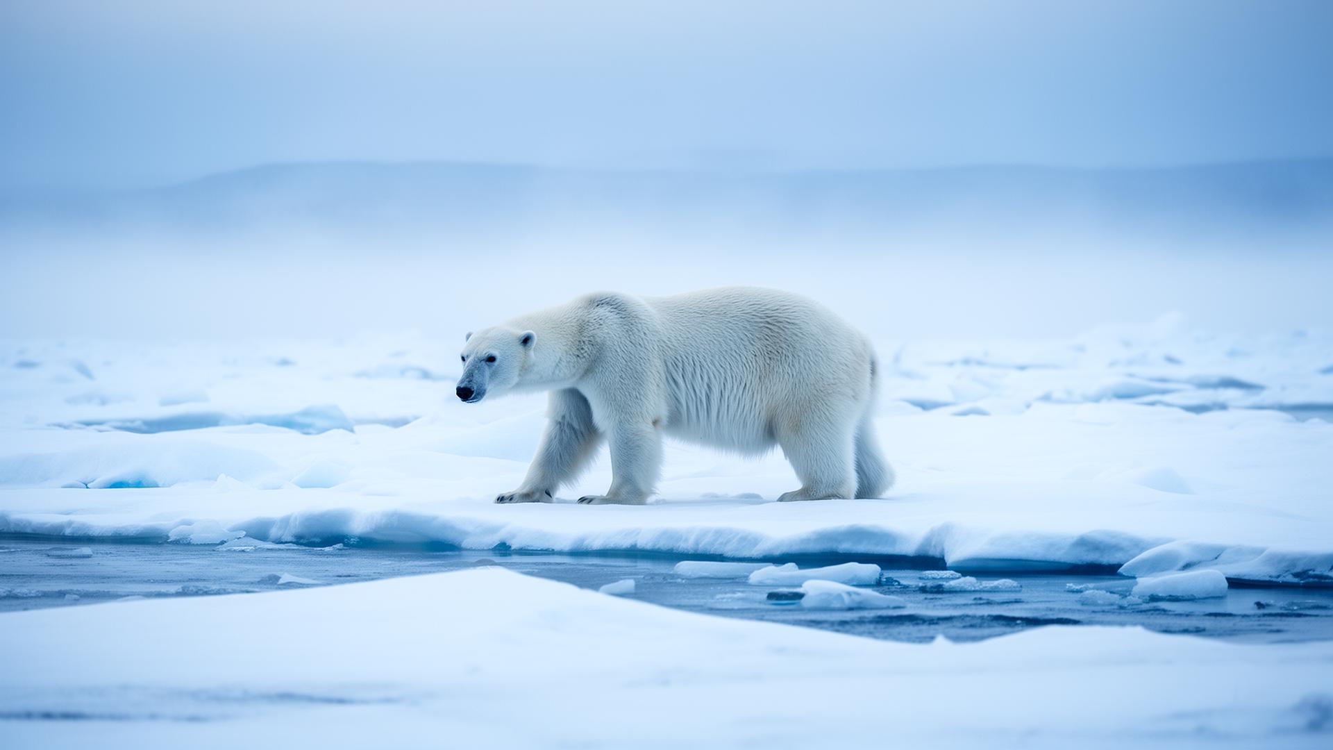 Orso polare nell'Artico